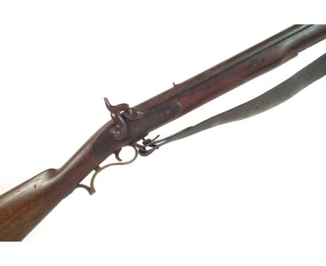 Manton and Co. Calcutta percussion .750 commercial musket, with 39 inch sighted barrel bearing Birmingham proof marks, brass 