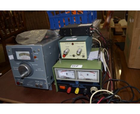 A Zetasi stabiliser, NEMS Clarke military air converter; Bush AU51 amplifier; Sparkomatic equaliser