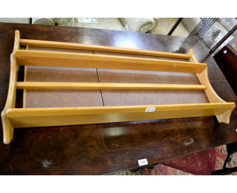 An elm Ercol plate rack.