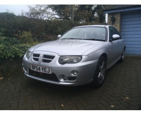 An MG ZT+120 4 door Saloon, 1.8cc, Petrol in Silver. Charcoal grey interior with black leather trim. First registered in 2005