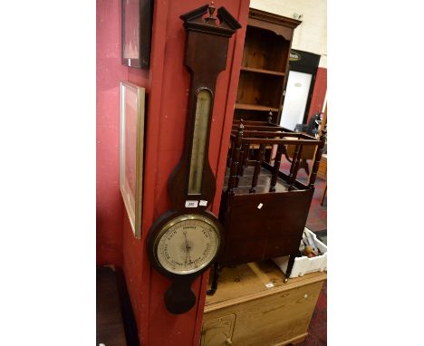 A mahogany cased aneroid barometer, Benetfink & Co., London