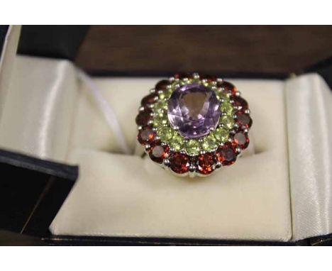 COLOURED GEMSTONE DRESS RING
set in silver