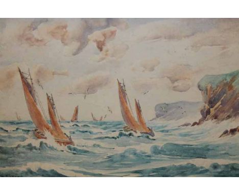 D. R. SELLARS, 
CALM SEA AND SAILS BY THE COAST
each watercolour, each signed
each 16cm x 25cm
Each framed and under glass
to