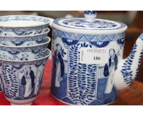 BLUE AND WHITE JAPANESE TEA SET