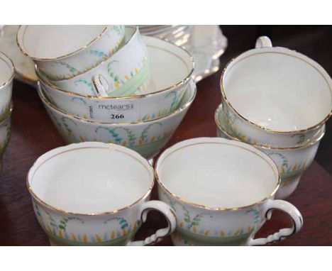 ROYAL STAFFORD CREAM AND GREEN TEA SET 