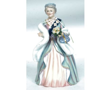 
A Royal Doulton Queen Elizabeth the Queen Mother Commemorative portrait figure, to celebrated her 90th birthday, 4th August 