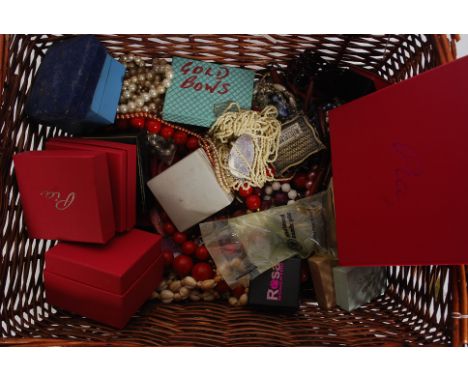 A large collection of costume jewellery to include boxed Pia jewellery, Rosa Monkton eternity rings x 2, large collection of 