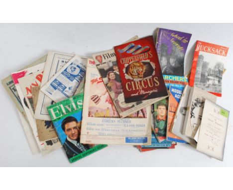 A collection of vintage Film Review magazines along with a selection of film books and Theatre programmes