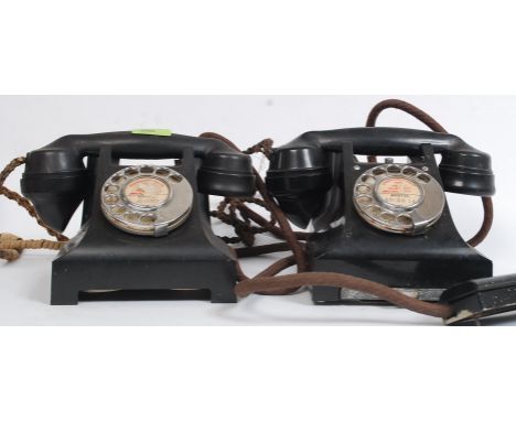 A vintage bakelite GPO call exchange telephone with ring dial -  Stamped to underside 310F S51/2A GPO Batch Sampled 4167. Tog