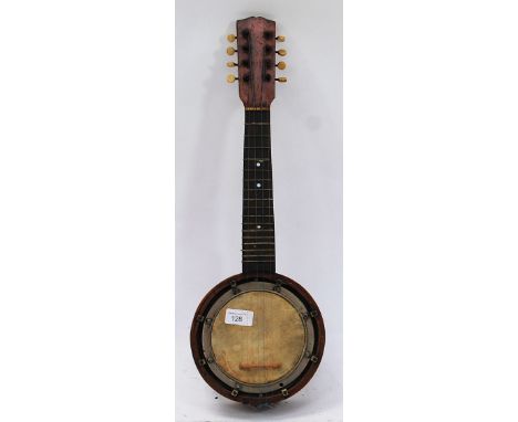 MUSICAL INSTRUMENTS. A vintage eight string Banjolele - Banjo 

UK, European & Worldwide packaging available on all lots. Ple
