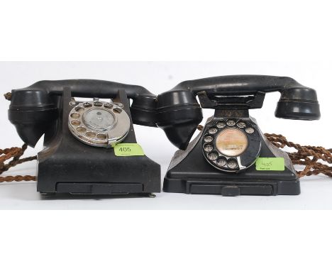 A vintage bakelite GPO call exchange telephone with ring dial -  Stamped to underside GPO Batch Sampled 5415 - 312F S56/3A. T