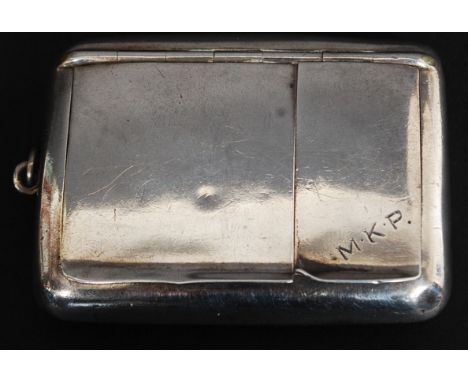 An hallmarked silver double compartment compact by William Hutton & Sons Ltd stamped for Birmingham 