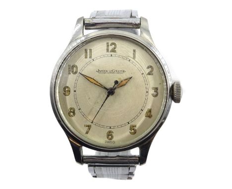 Jaeger-Le Coultre steel manual wristwatch 1946 model E109, movement no 426213, case no 375813 case diameter 33.5mm  Condition