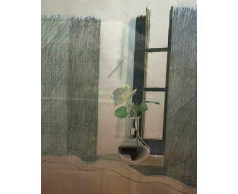 After David Hockney Vase on window ledge Colour print 45cm x 39cm; And two prints of Venice (3) 