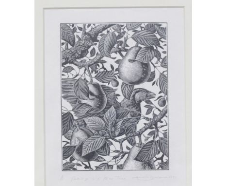 English School (20th Century) 'Partridge in a Pear Tree' Limited edition print 8/50 Signed indistinctly to the margin 13cm x 