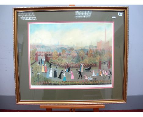 •AFTER HELEN LAYFIELD BRADLEY (1900-1979) Hunting in the Park, reproduction printed in colours, signed in pencil by the artis