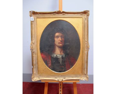BRITISH SCHOOL, XIX CENTURY, Romantic Portrait of an Italianate Nobleman, oil on canvas laid down, oval, 67 x 51.5cm.
