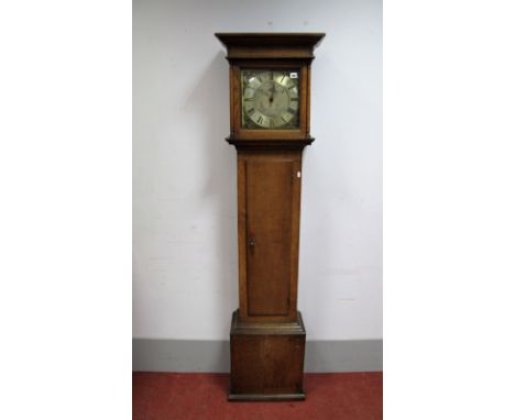 An Early XVIII Century Thirty-Hour Longcase Clock, by Adam Cleak, Bridport, the engraved silvered dial with Roman numerals an