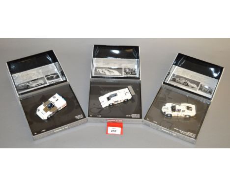 Minichamps. Three boxed Chaparral diecast models in 1:43 scale from the 'Chaparral Collection', including a 1966 2D, a 1969 2