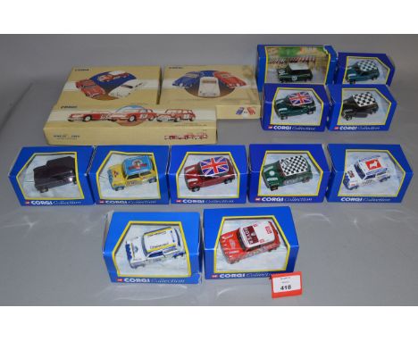11 x Corgi diecast model Minis. Together with three Corgi box sets: 97706; 97708; 97709. Boxed and VG. (14)