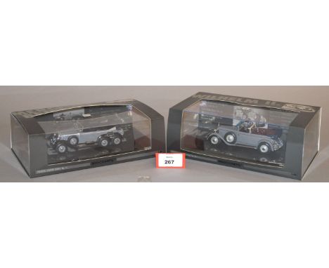 Minichamps. Four Minichamps diecast model cars in 1:43 scale from the  'Political Leaders Series', #8 Hirohito, #9 Gerhard Sc