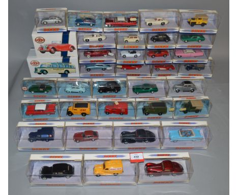 Thirty six boxed Matchbox Dinky diecast car and van models in 1:43 scale together with DY-S 17 1939 Triumph Dolomite and DY-S