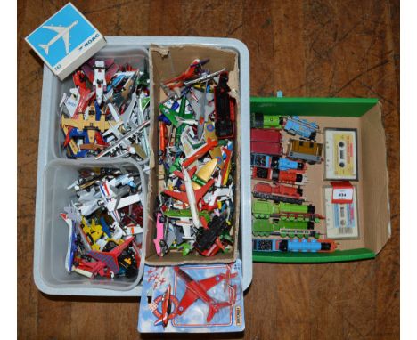A good quantity of unboxed Matchbox diecast model aircraft together with a carded Red Arrows BAe Hawk and a boxed Schuco BOAC