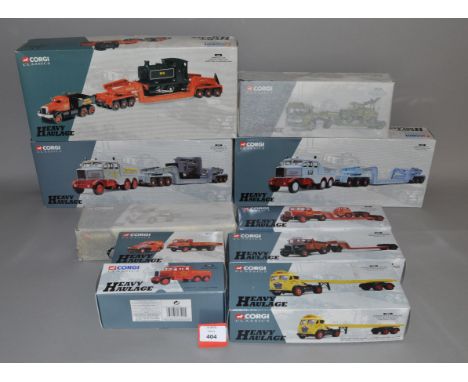 10 x Corgi Heavy Haulage diecast models, including 17601, 31004, 31007. Boxed and appear VG.