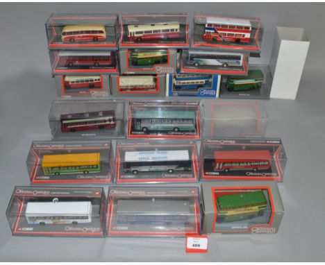 19 x Corgi Original Omnibus Company diecast model buses. Mostly VG, but some P models loose in boxes.