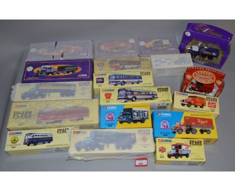 Good quantity of assorted Corgi diecast models, including Fallen Flags, Cadbury's and Confectionery Collection. Boxed and app