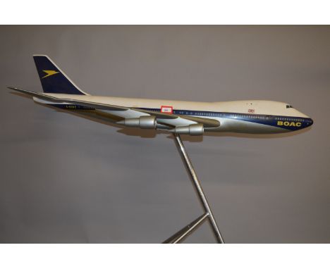 An impressive 1:50 scale model of a Boeing 747, in BOAC livery with registration 'G-BOAC' (actually assigned to a Concorde ai