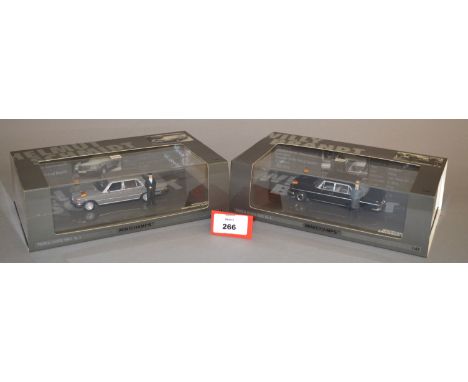 Minichamps. Four Minichamps diecast model cars in 1:43 scale from the  'Political Leaders Series', #4 Willy Brandt, #5 Jean S