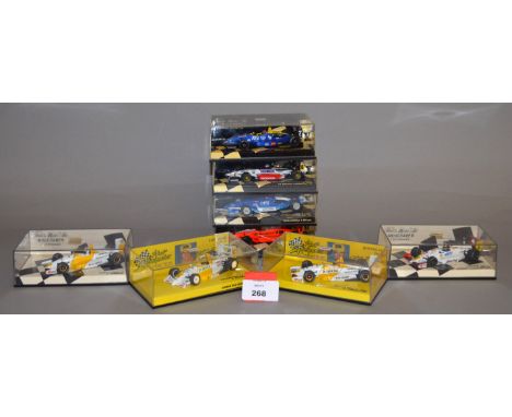 Minichamps. Eight Dallara Opel diecast model Racing Cars in 1:43 scale including F3 and F301 variants with two of the models 