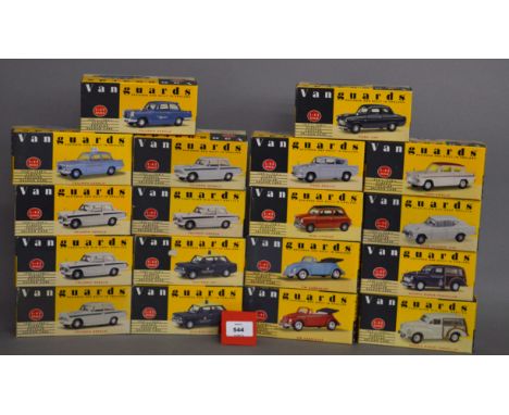 18 x Vanguards diecast model cars. Boxed, overall appear VG.