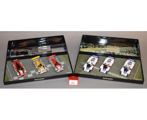 Minichamps. Two diecast model Racing Car Sets each containing three cars in 1:43 scale, '1982 24h Le Mans' limited to 5832 pi