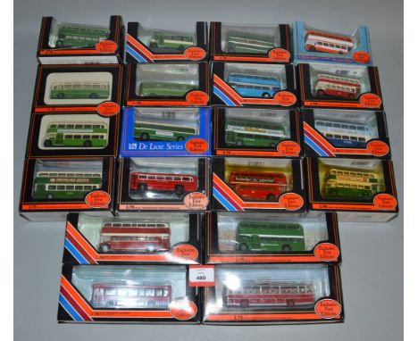 Twenty  boxed diecast bus and coach models in 1:76 scale by EFE. Models appear G+/VG in generally G+ packaging. (20)