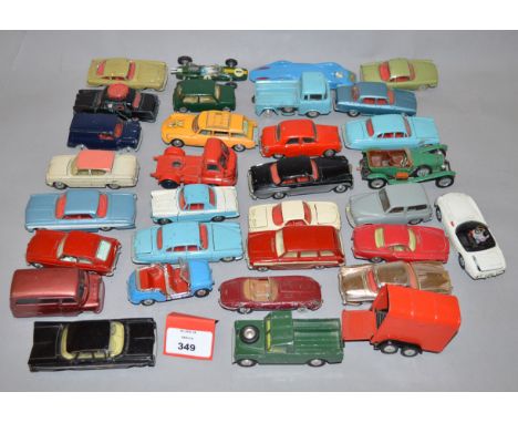 A quantity of unboxed vintage Corgi diecast models including a 206M Hillman Husky Estate, G with operational flywheel motor. 