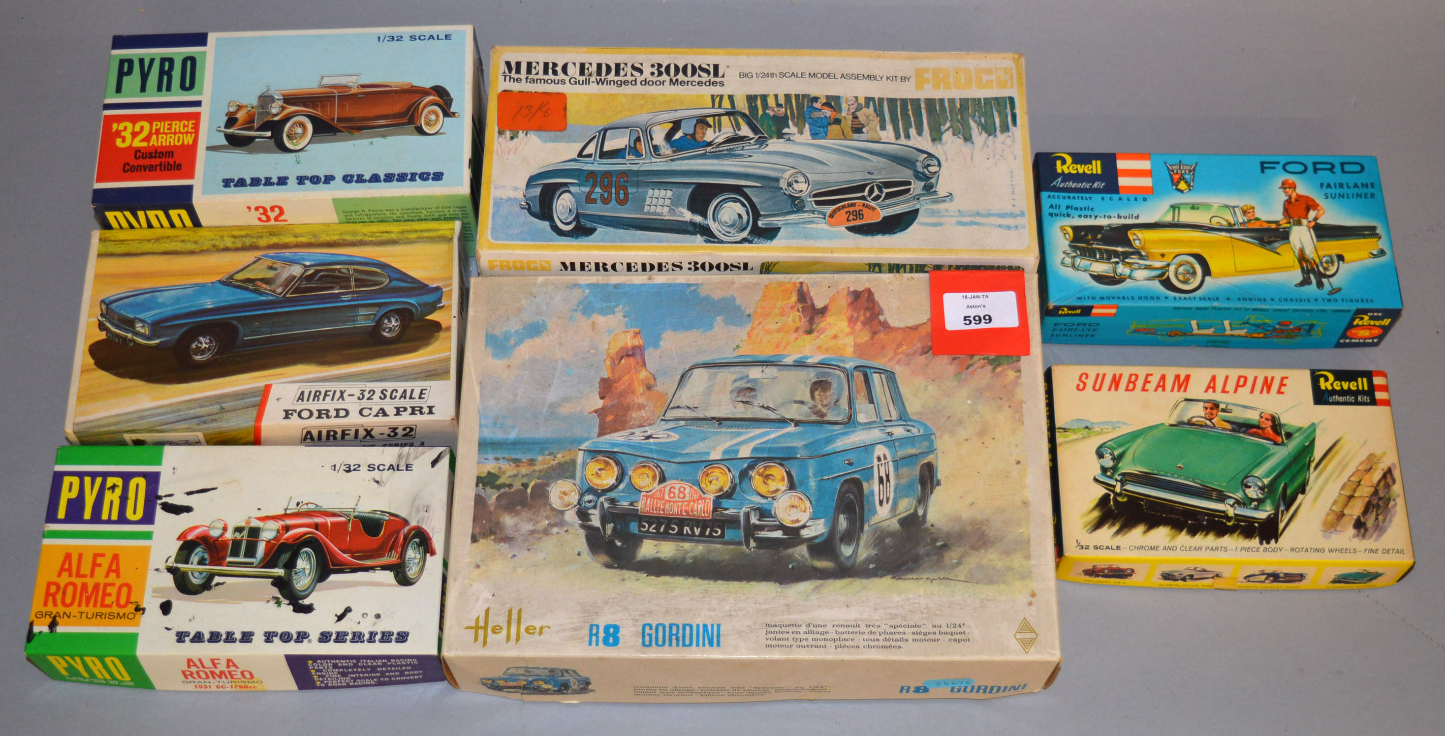 14 X Plastic Model Kits All Cars By Revell Cadet Series Airfix 32 Etc Appear Complete But So 