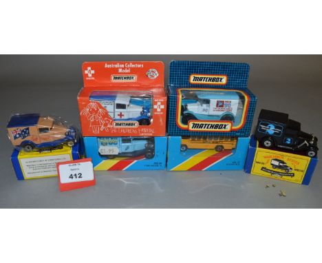 A good quantity of smaller scale diecast models by Matchbox from the later 1-75 range in window box packaging together with a