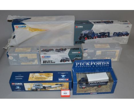 Seven Corgi Pickfords diecast models: 55201; 30501; 16601; 30309; 16702; 17701; 20501. Boxed and overall appear VG. (7)