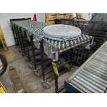 BestFlex Portable Accordion Style Conveyor, 8-Leg & 5' X 12" Roller Conveyor Section