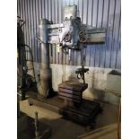 Carlton Radial Arm Drill, 4' Arm, 9" Column, 24" X 18" X 12-3/4" T-Slotted Angle Block, Variable Spe