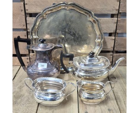A collection of Silver plated wares; Silver plated butlers serving tray &amp; Silver plated tea service 