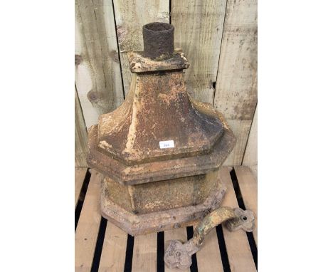 Victorian cast iron hopper downpipe with bracket. [57x43x24cm]