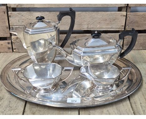 20th century Silver plated Batchelors Tea service with silver plated butlers tray 