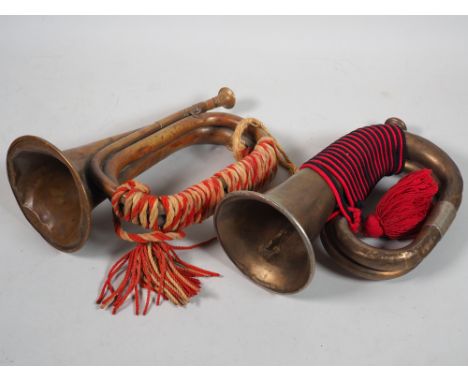 2x Signalhorn 1.Weltkrieg2x Signalhorn Militär Württemberg / Baden 1.Weltkrieg, deutlich gebrauchter Zustand, noch mit der or