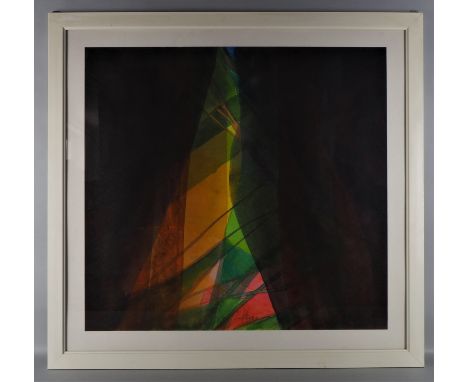 Willibrord Haas (geb. 1936), Leuchtende Spalte, 1987Aquarell auf strukturiertem Papier, unter Glas in einem weiß lackierten H