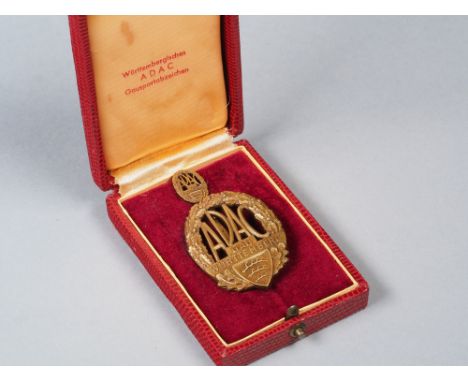 ADAC Gau Württemberg Abzeichen in Bronze mit Miniatur im EtuiWürttembergisches ADAC Gausportabzeichen mit Miniatur im orig. E