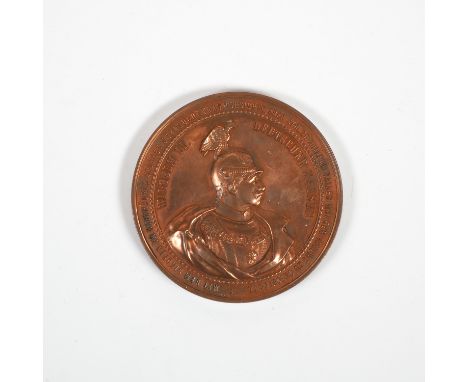 Kaiser Wilhelm II. Bronze Medaille 1896, Weihe des Kyffhäuser Denkmalssigniert "K.S. / Mayer &amp; Wilhelm, Stuttgart". Ø 60m
