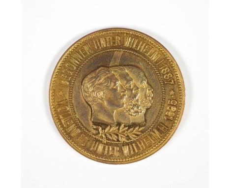 Gedenkmedaille Nord Ostsee Kanal, 1895 Gedenkmedaille zur Vollendung des Nord Ostsee Kanal aus dem Jahr 1895 aus Vergoldeter 